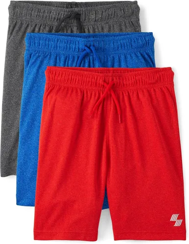 Vista 9 de The Children's Place - Pantalones cortos de baloncesto de rendimiento para niños Arctic Ice
