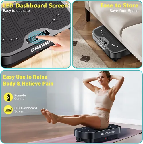 Vista 7 de Vibrating Board Exercise Machine, 9 Modes Vibration Platform for Lymphatic Drainage, 3D Upgrade Vibrating Board for Weight Loss, Home Body Fitness
