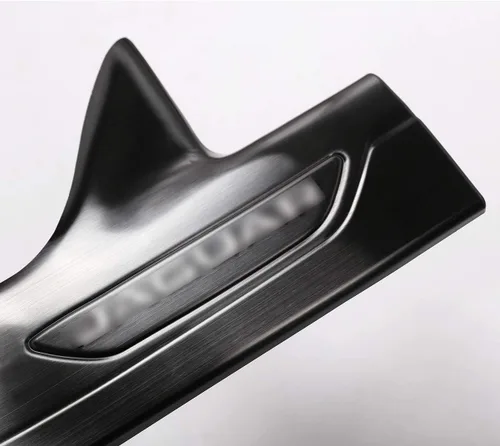 Vista 8 de YIWANG 304 acero inoxidable umbral de puerta Scuff Plate Insert Trim 4pcs para Jaguar XF 2016-2019