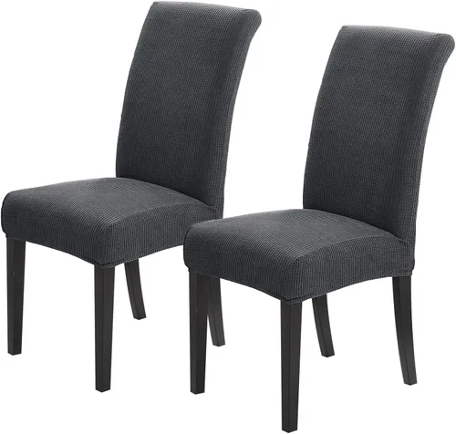 Vista 79 de Joccun - Juego de 2 fundas para sillas de comedor, fundas elásticas para sillas de comedor, fundas de asiento para sillas de comedor, funda de Negro