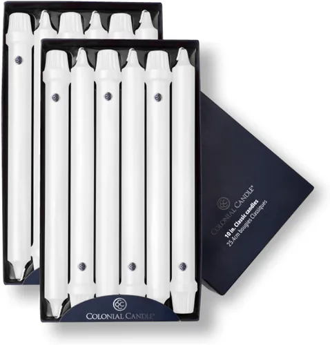 Vista 68 de Colonial Candle Handipt Collection - Vela cónica sin perfume, color blanco, 6 pulgadas, paquete de 12, hasta 4 horas de combustión