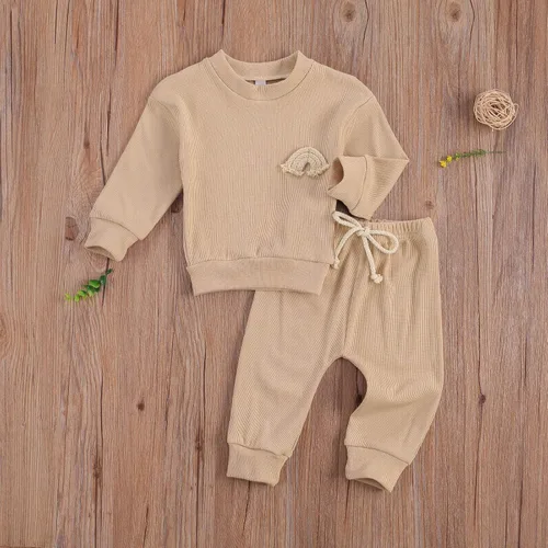 Vista 2 de Thorn Tree Ropa de bebé recién nacido, traje de algodón, lindo bebé y niño, ropa de juego de arcoíris
