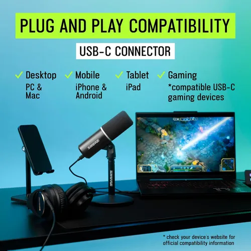 Vista 9 de Shure MV6 - Micrófono USB para juegos, transmisión y grabación