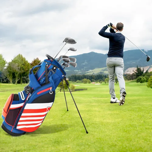 Vista 8 de BOBOPRO Bolsa de Soporte de Golf, Ligera con Divisores Superiores de 14 Compartimentos, Bolsa de Transporte de Golf con 8 Bolsillos, Bolsa de Golf