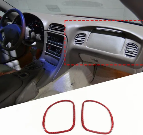Vista 7 de Co-Pilot - Kit de moldura de marco de salida de aire para salpicadero compatible con Chevrolet Corvette C5 Z06 1998-2004, consola central de fibra