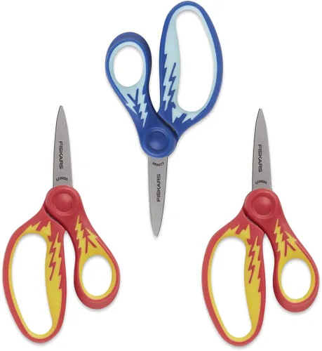 Vista 11 de Fiskars Tijeras de punta roma de 5 pulgadas para niños de 4 a 7 años (paquete de 3) - Tijeras para la escuela o manualidades - Suministros