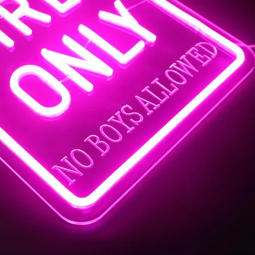 Vista 8 de Luz de neón "Girls Only", arte de pared LED para habitación de niñas, club, cueva, dormitorio, rincón de estudio o espacio de reunión de mejores