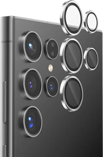 Vista 7 de FLOLAB NanoArmour - Protector de lente de cámara para Samsung Galaxy S24 Ultra, duradero, cubierta de vidrio templado, cubierta de lente de Negro