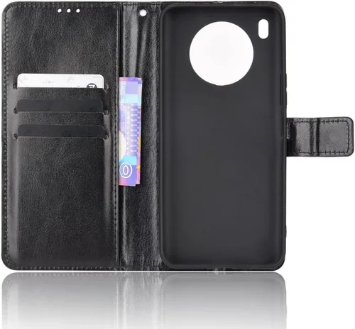 Vista 4 de Funda para Huawei Nova 8i Funda,Funda para Honor 50 Lite,Funda de cuero con tapa para Huawei Nova 8i NEN-L22F Funda Negro