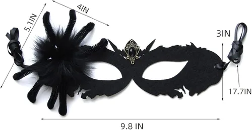 Vista 7 de Aiosy Máscaras faciales con diamantes de imitación, color negro, brillante, para carnaval, Mardi Gras, para Halloween, Navidad, cosplay, fiesta
