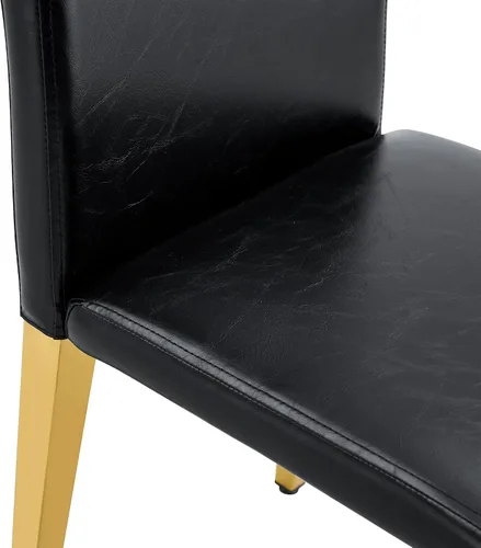 Vista 5 de Juego de 4 sillas de respaldo de piel sintética blanca con patas de metal plateadas. La combinación perfecta, adecuada para estilos minimalistas