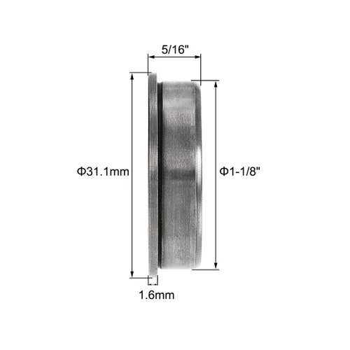 Vista 3 de uxcell FR8ZZ Rodamiento de bolas con brida 1/2 "x1-1/8 "x5/16" rodamientos de acero cromado blindados doble 4 piezas