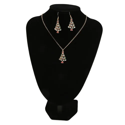 Vista 7 de Betued Christmas Earrings Necklace Set, Jewelry Set, Christmas tree pendant design Color design Alloy material resistance Light weight for Women