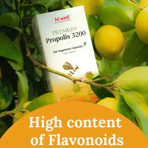 Vista 4 de Hi Well Premium Propolis 3200 Flavonoid 96mg 250VegeCápsulas
