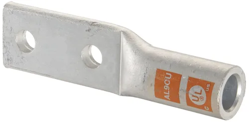 Vista 6 de Morris 93129 - Terminales de compresión de aluminio con 2 agujeros de barril largo, 600 MCM - 3/8 Stud, paquete de 1