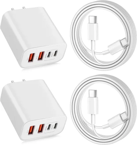 Vista 10 de Cargador A/C de doble puerto para iPhone 17 16 15, doble cargador USB A/C, bloque de carga rápida, paquete de 2 cargadores USB C rápidos de carga
