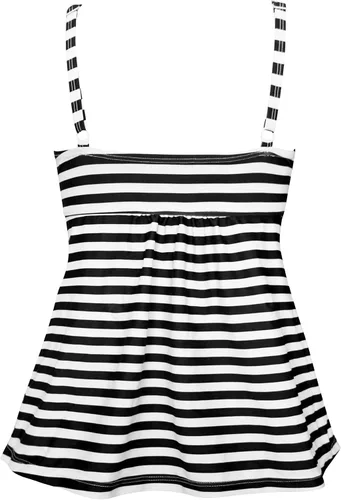 Vista 3 de Gabrielle-Aug - camiseta para mujer, diseño de rayas marineras, camiseta tipo top tankini