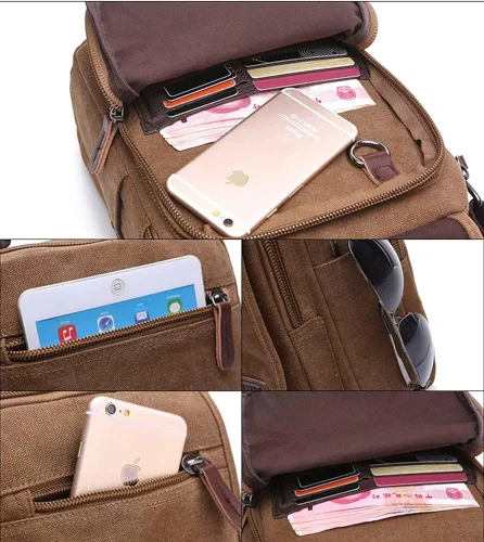 Vista 7 de Sechunk Bolsas pequeñas de lona de hombro bolsa de viaje bolsa de negocios bolsa de trabajo para hombres y mujeres