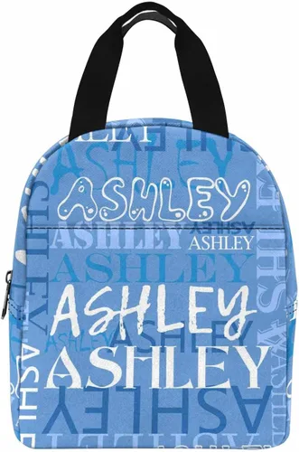 Vista 42 de InterestPrint Bolsa de almuerzo con nombre personalizado para hombres y mujeres, color rosa, blanco y negro, con lunares personalizados, enfriador
