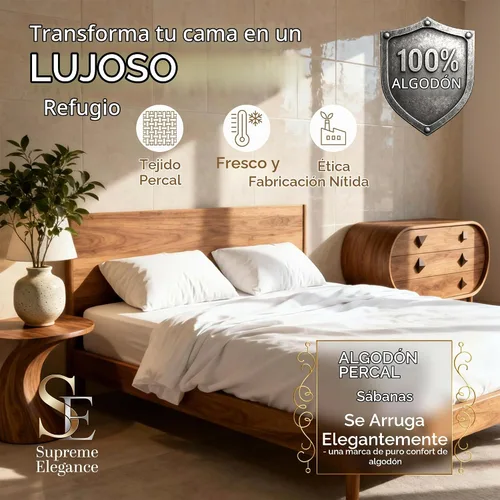 Vista 2 de Purity Home - Juego de sábanas 100% algodón de 400 hilos, percal refrescante, con bolsillo profundo elástico, ropa de cama de 3 piezas, lujo