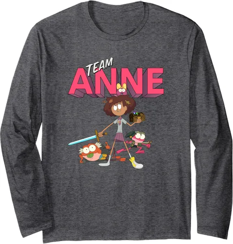 Vista 5 de Disney Channel Amphibia Team Anne - Camiseta de manga larga, Negro, S