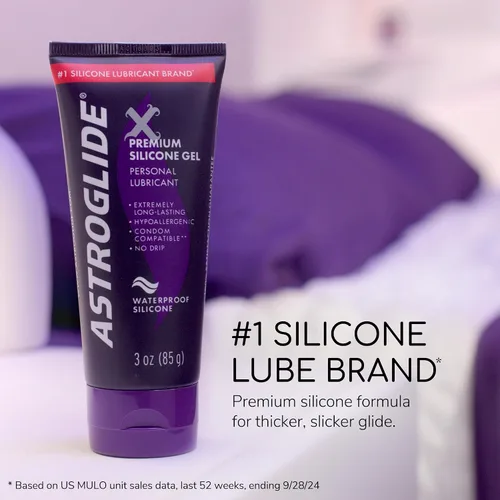 Vista 3 de Astroglide Lubricante de silicona (85ml), Gel Premium personal para sexo vaginal y anal, sin goteo, se mantiene en su lugar, lubricante