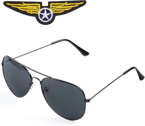 Vista 2 de Beelittle Kit de disfraz de capitán piloto de aerolínea juego de accesorios de vestir con gafas de sol de aviador