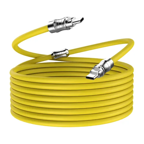Vista 11 de WLGQ Geek - Cable de carga universal USB C a C de estilo industrial hecho a mano, material de silicona líquida agradable a la piel, cable de carga