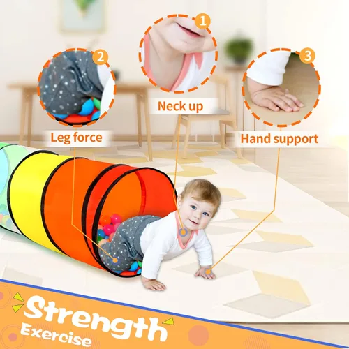 Vista 2 de GeerWest Túnel para niños pequeños para niños, juguete de túnel desplegable para niños y perros, juego en interiores y exteriores, regalos