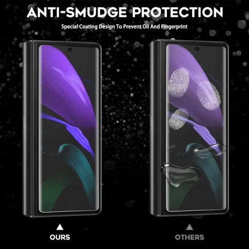 Vista 3 de Orzero (2 juegos) Compatible con Samsung Galaxy Z Fold 2 5G, 2 protectores de pantalla frontal de TPU y 2 protectores de pantalla interiores de alta
