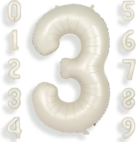Vista 38 de SUWEN Globos de helio grandes de 102 cm (40 pulgadas) con letra S en color crema. Globos grandes de papel de aluminio con letra en helio, de A a Z.