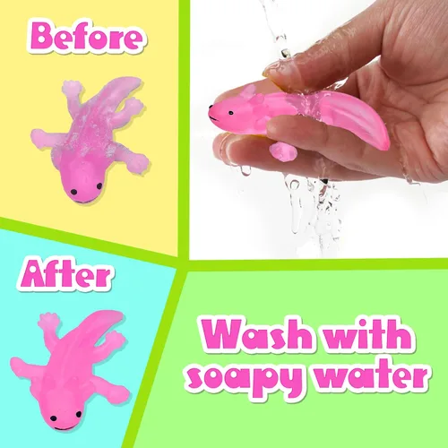 Vista 5 de AGENTLAN Axolotl - Cubo sensorial de ajolotl, juguetes sensoriales con arena de juego para niños y niñas, kit de arena de regalo para niños de 3, 4