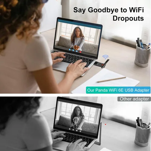 Vista 3 de Panda Wireless® PAU0F AXE3000 Tri Band (2.4/5 / 6 GHz) WiFi 6E USB 3.0 Adaptador - Windows 10/11, Zorin, MX Linux, EndeavourOS, Mint, Ubuntu