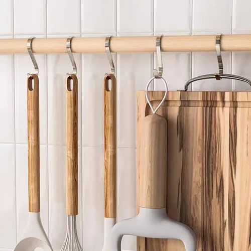 Vista 6 de Paquete de 10 Ganchos Planos en S - Ganchos en S de Acero Inoxidable Resistentes de 3 Pulgadas para Colgar Ollas, Sartenes, Plantas, Tazas de Café