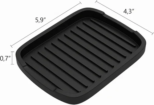 Vista 2 de ZAPPOWARE - Soporte para esponja de silicona, bandeja de jabón, juego de 5.9 x 4.33 pulgadas, 2 piezas (negro)