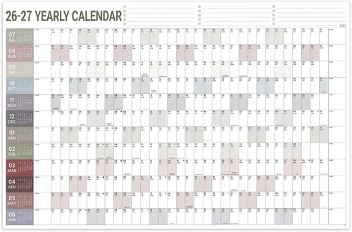 Vista 9 de Calendario anual de pared 2026, calendario de pared 2026, enero de 2026 a diciembre de 2026, calendario anual con fechas julianas, papel grueso