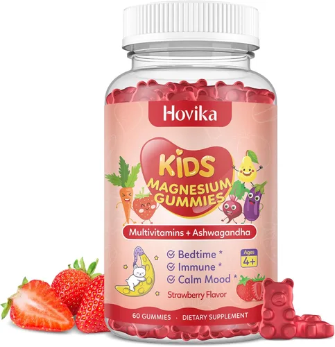 Vista 9 de Gomitas de magnesio para niños – Suplemento de magnesio con L-teanina, manzanilla y multivitaminas para niños y adultos para dormir, calma