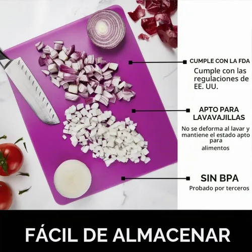 Vista 4 de Juego de 3 tablas para picar de plástico flexible
