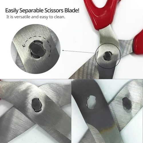 Vista 8 de Tijeras de cocina con funda magnética fijables al refrigerador, hoja separable