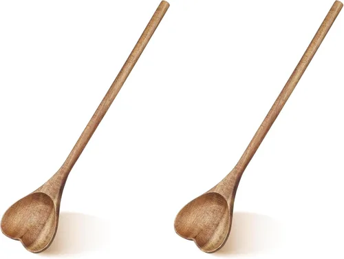 Vista 10 de UPKOCH Cuchara de madera en forma de corazón, cuchara de amor de mango largo para aperitivo, servir, mezclar, utensilio de cocina para embutidos