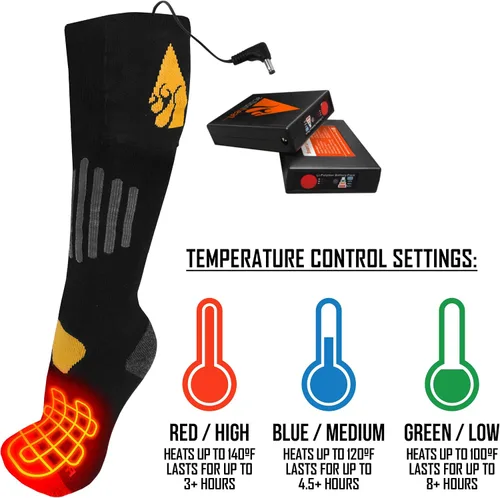 Vista 8 de ActionHeat Calcetines calentados con batería recargable de algodón 3V 1.0