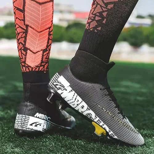 Vista 5 de UVCDE Zapatos de fútbol para hombre para fútbol atlético profesional CR TF Ground Outsoles AG Team Negro