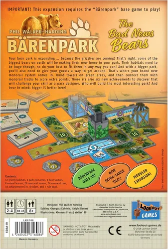 Vista 2 de Barenpark Bad News Bears - Expansión del juego de mesa Juego de estrategia Divertido juego de rompecabezas con temática de animales de zoológico