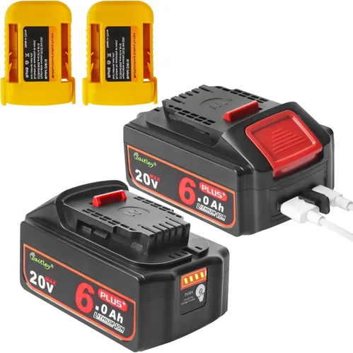 Vista 8 de waitley Actualizado 20V Real 6A Plus compatible con Dewalt 20 voltios DCB200 herramientas eléctricas inalámbricas con enchufe USB y carga rápida
