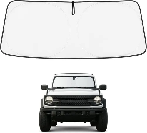 Vista 55 de Proadsy Parasol para parabrisas Rivian R1S 2022-2025 2026 de 4 capas plegable, protector de parasol frontal que bloquea los rayos UV, mantiene