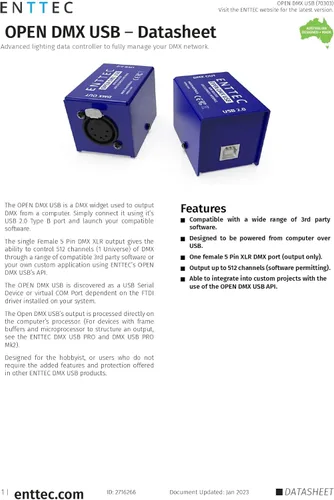 Vista 6 de Enttec Open DMX USB 70303 Interfaz de Iluminación - Código Abierto/Solo Hardware - Modelo de Nivel de Entrada