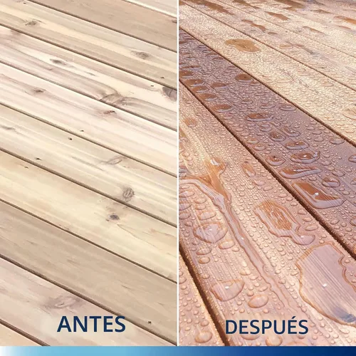 Vista 5 de Sellador Seal-Once Nano+Poly de madera penetrante con poliuretano, sellador impermeable de alta calidad, 1 galón, negro Sellador impermeable