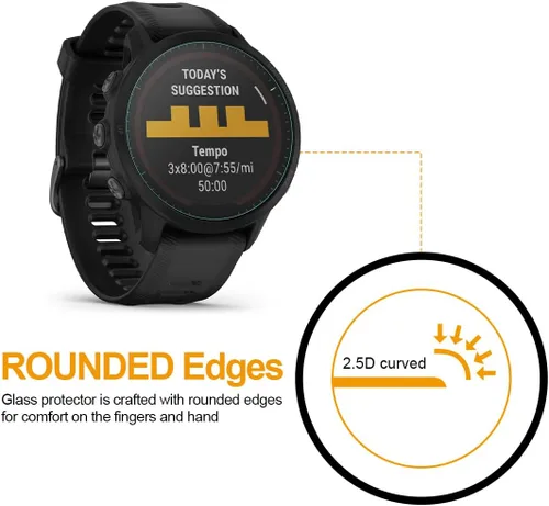 Vista 3 de Supershieldz Protector de pantalla de vidrio templado solar diseñado para Garmin Forerunner 955/955, antiarañazos, sin burbujas