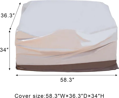 Vista 2 de ovios Fundas para muebles de patio, funda impermeable para sillas de sofá seccional, sofá biplaza otomana, sofá o mesa de uso general, 58.3 pulgadas