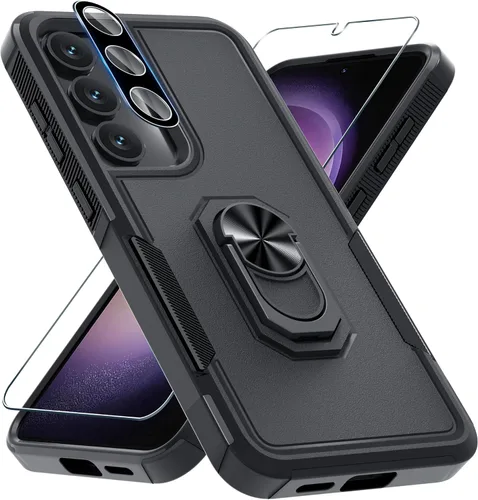 Vista 27 de Compatible con Samsung Galaxy S24/S25 Funda con Protector de Pantalla de Vidrio Templado, Resistente a Prueba de Golpes de Servicio Pesado Funda
